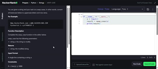 Python Challenge: Swap Case of String | SAIRAM ADABOINA posted on the topic | LinkedIn