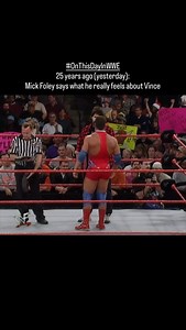 He may be the guest ring announcer here, but by the end of this match, Mick Foley is fired as WWF Commissioner Vince McMahon has the last laugh, as he becomes both WWF Chairman and CEO after Linda's health issues sparked by the shock divorce #OnThisDayInWWE | On This Day in WWE