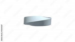 Mobius strip ring sacred geometry. Spatial figure with upturned surfaces. Optical illusion with dual circular contour 3d render. Animation video available in 4k FullHD and HD render footage.