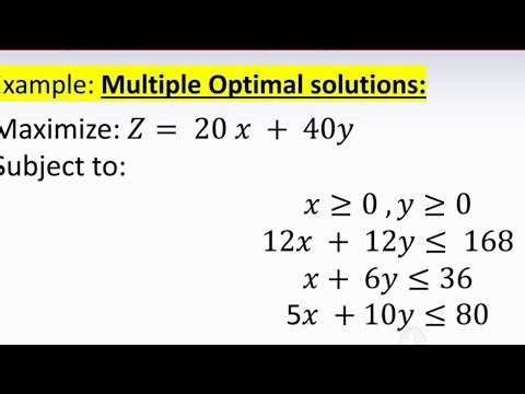 Example4/linear programming by using graphical method (multiple solutions) #math