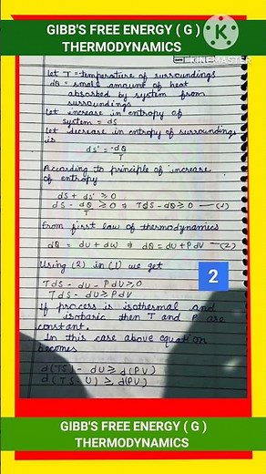GIBBS FREE ENERGY || GIBBS FUNCTION || THERMODYNAMICS || GIBB'S FREE ENERGY THERMODYNAMICS ||