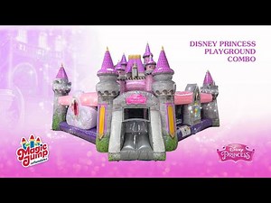 Official Disney Princess Castle Inflatable Playground Combo | Magic Jump, Inc.