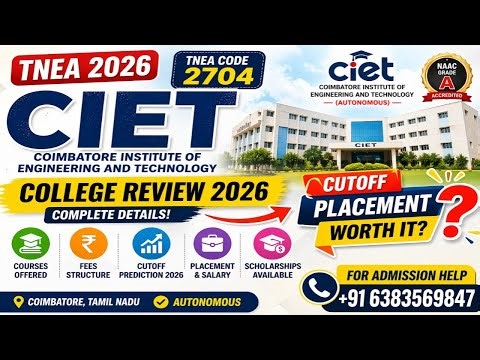 CIET College Review 2026 🔥 TNEA Code 2704 Cutoff, Placement & Reality Check | Vincent Info