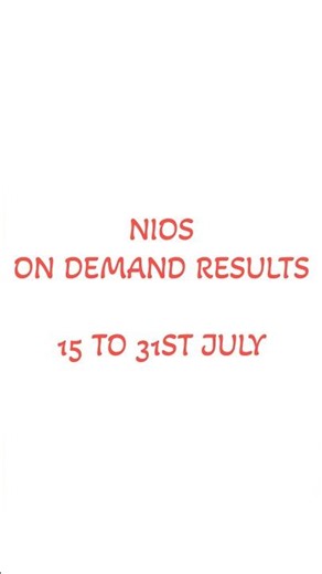 🔥 NIOS On Demand Results 2025 OUT | Check Your Result Now!