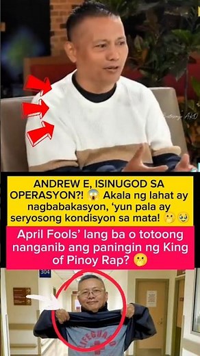 Andrew E, operada ang mata?! 😱 Akala namin bakasyon na! Get well soon, King! 🙏🔥 #AndrewE #Surgery"