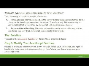 Solving the Uncaught TypeError in JavaScript and PHP Integration with MySQL