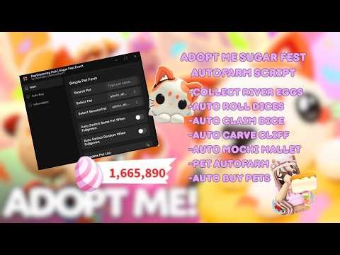 [BEST] Adopt Me Sugarfest Week 2 SCRIPT - Egg AutoFarm, Auto Dices, Auto Mochi Mallet & MUCH MORE!🍭