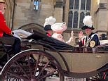 Wills waves to crowds as he departs ancient Order of the Garter