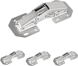 4-Pack 4.2 Inch Hidden Hinges for Cabinet Doors Frameless, Concealed Cabinet Hinges, Surface Mount Hinges