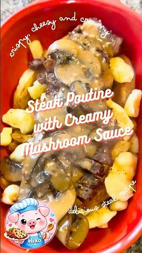 Easy Steak Poutine w Mushroom Sauce 🍟🥩🍄‍🟫