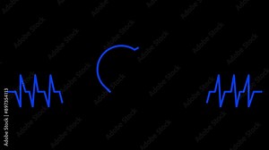 Abstract heartbeat signal icon animation, Cardiogram cardiograph oscilloscope screen heartbeat icon and animation.