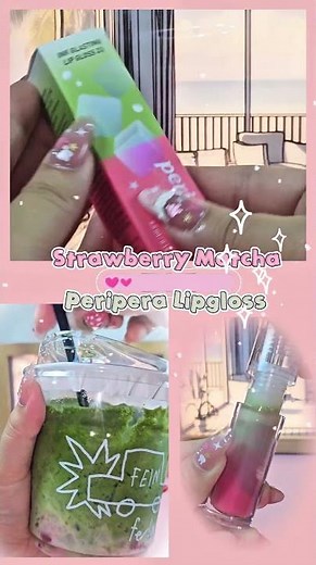 Peripera Ink Glasting Lip Gloss Matcha Strawberry #makeup #lipgloss #peripera #matcha #viral