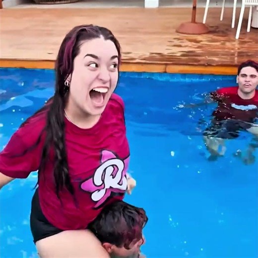 POOL FLOAT CHALLENGE! 😂💦 WHO WILL MAKE IT TO THE END?#shorts