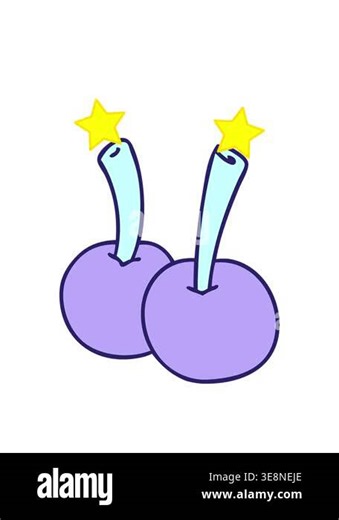 spinning stars animation of hand drawn quirky cartoon cherries Stock Video Footage - Alamy