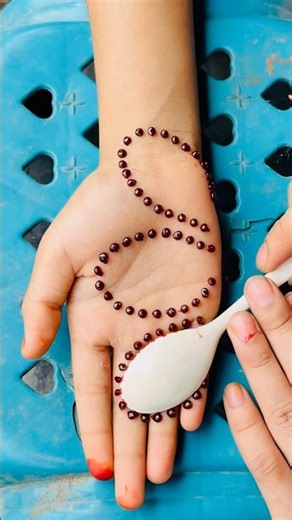 Awesome mehndi design with spoon and cotton bar #shorts #youtubeshorts