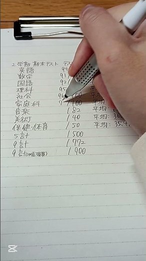 1科目だけ明らかに点数が悪い中学2年生2学期期末テスト結果　#shorts #sjc #jc #study #勉強 #勉強垢 #calligraphy #筆記音 #asmr #生活音