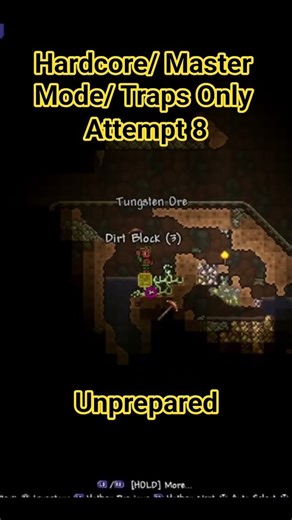 I was unprepared in Terraria Hardcore Master Mode Traps Only Challenge