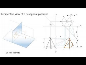 Perspective view of a hexagonal pyramid