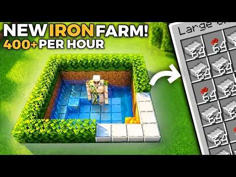 Minecraft Iron Farm Tutorial 1.21| Easy & Unlimited Iron | java & bedrock | 400 P/H
