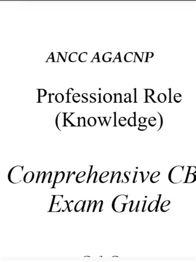 ANCC AGACNP Knowledge Exam 2026 🩺🔥 | Comprehensive CBT Study Material (28 Pages) | Pass with Confidence Preparing for your ANCC AGACNP Knowledge Exam in 2026? 📚✨ This fully updated 28-page study guide is designed to help you master high-yield adult-gerontology acute care concepts, clinical scenarios, and CBT-style questions so you can walk into your exam confident and fully prepared. If you’ve been searching for ANCC AGACNP exam prep, adult-gerontology acute care practice questions, verified 