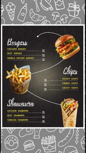 Design a Modern Food Menu in Illustrator | Food Flyer design. #tutorial#shorts#viral#reels #explore