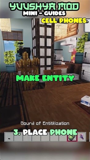 Yuushya Mod Mini Guide | How to Place Cell Phones in Minecraft
