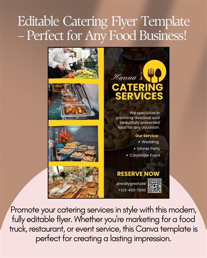 Editable Catering Flyer Template: Restaurant & Event Promotion (canva, Instant Download) - Etsy