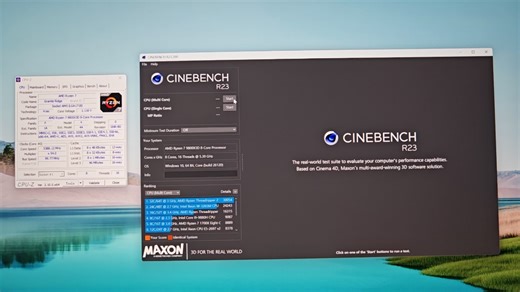 Ryzen7 9800X3D R23和CPUZ跑分