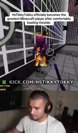 Hs beats Verzide in a Minecraft 1v1 and re takes his crown as the most skilled Minecraft player of all time. #fyp #hstikkytokky