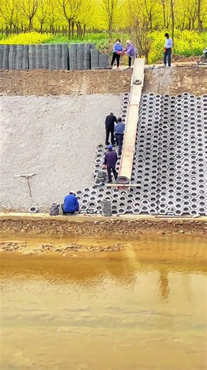 SMOOTH Sliding! Engineering RIVERBANK Protection with Hexagonal Blocks 🌊