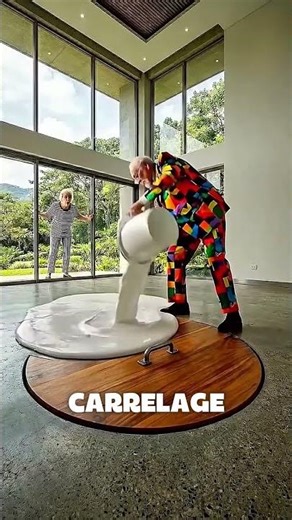 🤩Un vieil homme a créé une lune et des étoiles chez lui avec un sol en époxy ! 🌙✨🏠