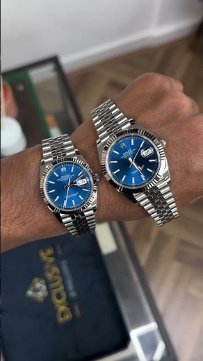 Blue Dial Datejust 36 & 41mm// which size would you pick ? 🤩 #datejust #rolex #rolexdatejust