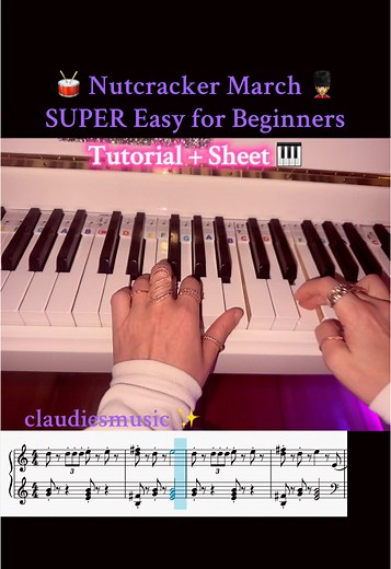 Easy Nutcracker March Piano Tutorial for Beginners