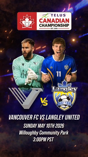 Langley United on Instagram: "MARK YOUR CALENDARS: The All-Langley Derby is Set! The path to the Voyageurs Cup begins at home. On Sunday, May 10th, Langley United takes on Vancouver FC in the first round of the TELUS Canadian Championship. 🏟️ Location: Willoughby Community Park (Our Shared Home) 🕒 Kickoff: 3:00 PM 📅 Date: Sunday, May 10 (Mother's Day Matchup!) One pitch. Two clubs. 100 years of pride. Whether you’ve been with LUSA for decades or you’re a new Eagles fan, this is a historic mom