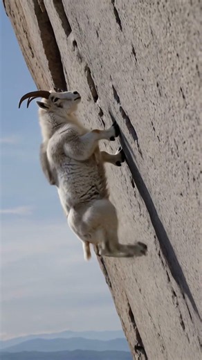 This isn't just climbing... it's calculated survival Mountain Goat🐐🏔️😱 #shorts #viral #mountaingoat