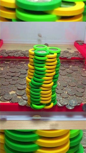 Tower Pushing Satisfying Coin Pusher #coinpusher #satisfyingvideo #asmr #asmrsounds
