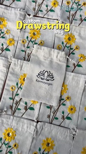 Custom Embroidery Drawstring Bags for Premium Packaging ✨#custom