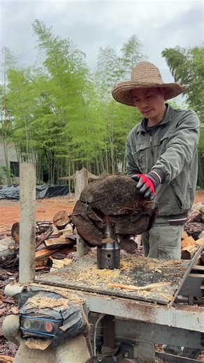 Wood Cutting Trick | Cone Log Splitter #shorts