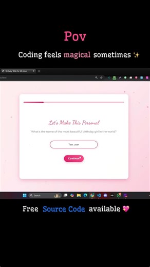 🎂 HTML CSS Birthday Animation | Free Source Code ✨ #shortsfeed #animation #sulaimancodes