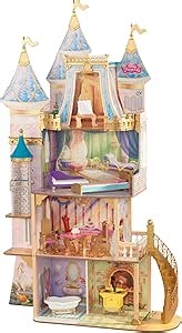 KidKraft Disney® Princess Royal Celebration Wooden Dollhouse with 10-Piece Accessories and Bonus Storybook Foldout Rooms,Gift for Ages 3+