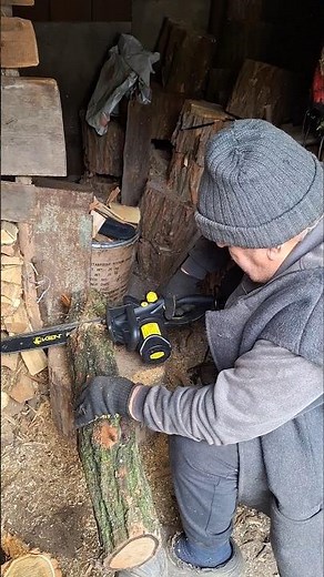 Cutting Dry Wood with an Electric Saw | Simple Outdoor Work #diy #woodworking #woodcutting #wood