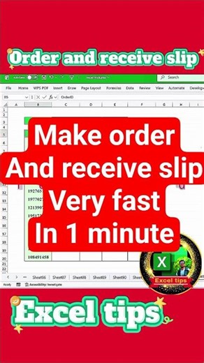 Order slip | Delivery slip | Slip | Order | Excel #shorts #shortsfeed