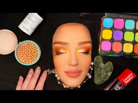 Glamorous Makeup on Mannequin ✨🧡 Satisfying & Relaxing ASMR for sleep | No Talking