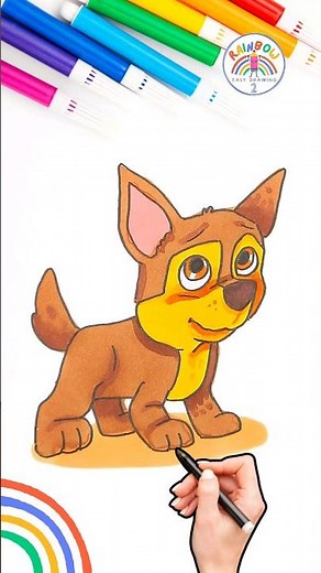Draw PAW Patrol Simple | Learn to Draw Baby Chase 🌈 🐶 #short #pawpatrol #howtodraw #baby