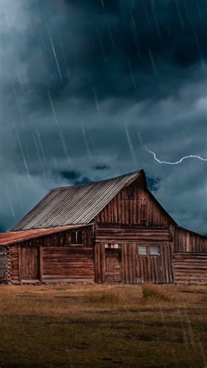 Thunderstorm Over an Old Barn ⚡🌧️ Relaxing Storm Sounds #shorts