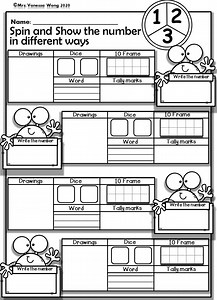 Kindergarten Math Worksheets : Numbers 1-10 Show Your Number Distance Learning - Etsy