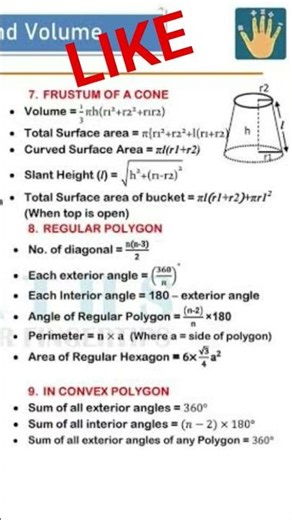 Class 9th Maths Formula part 2