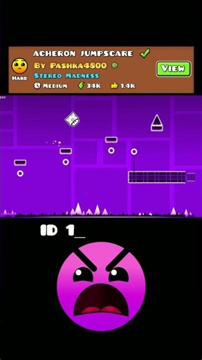 Acheron Jumpscare Geometry Dash 2.2 #geometrydash #gd #shorts