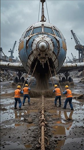 This is the end of commercial crashed airplane in scrapyard#airplanecrash #planecrash #industry #yt