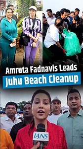 Amruta Fadnavis Leads Sea Shore Shine 2026 Beach Cleanup Drive at Mumbai’s Juhu Beach